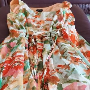 Peach colored Polyester Dress